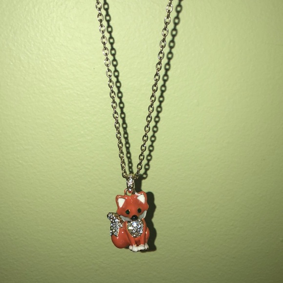 Jewelry - Orange Fox Necklace With Gold Chain